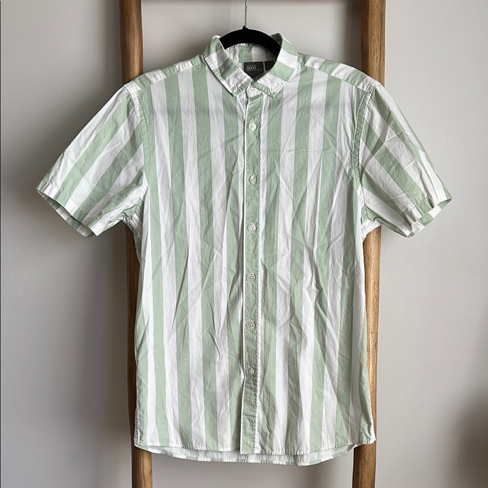 ASOS Mint Green and White Striped Shirt